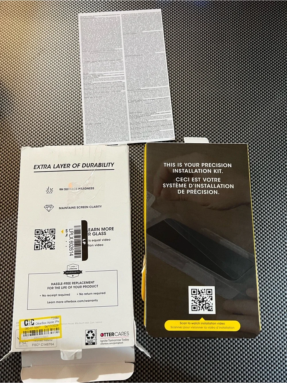 OtterBox Glass Screen Protector for iPhone 16 Plus - Clear, Yellow Pull Tab